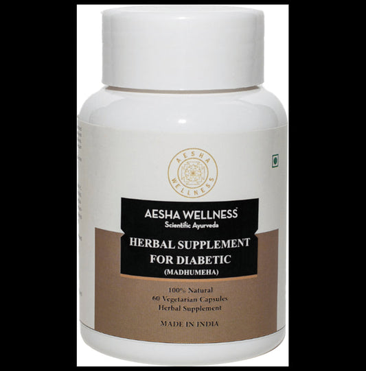 Aesha Wellness Herbal Supplement for Diabetic Vegetarian Capsule - Classic Derma