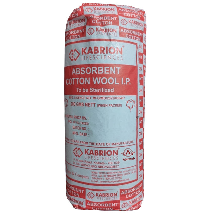 Agarwals Kab Jayer Absorbent Surgical Cotton Wool IP (200gm Each) - Classic Derma