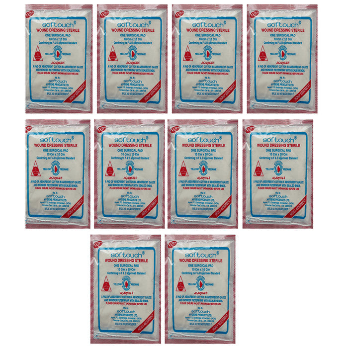 Agarwals Softouch Premium Sterile Combine Dressing Surgical Pad 10x10cm - Classic Derma