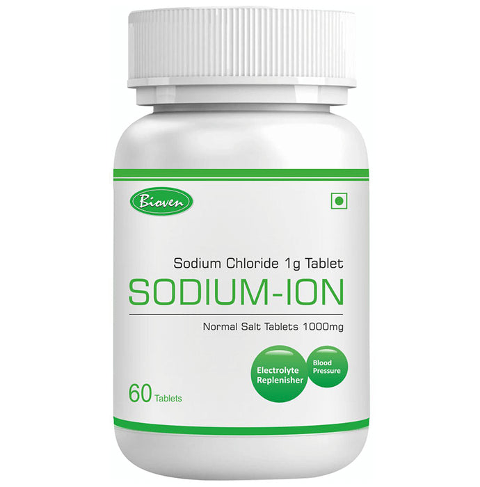 Bioven Sodium-Ion 1gm for Blood Pressure & Electrolyte Replenishment | Normal Salt Tablet - Classic Derma