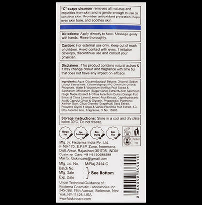 Fixderma Cosmetic Laboratories C Scape Cleanser