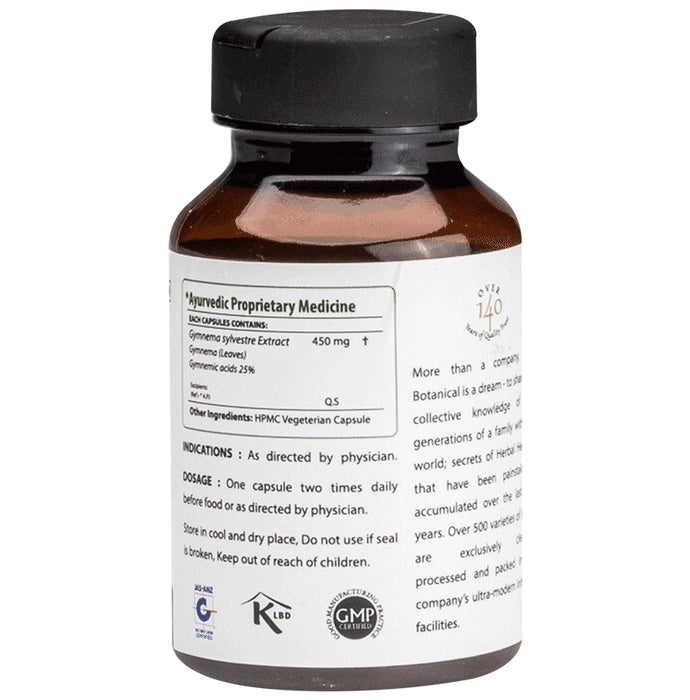 Bixa Botanical Gudmar Extract (Gymnema Sylvestre) 25% Gymnemic Acids 450mg Veg Capsule