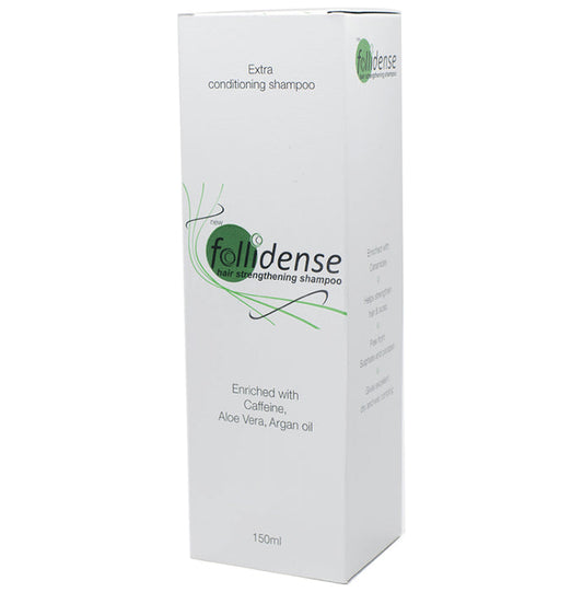 Follidense Hair Strengthening Shampoo | Enriched with Caffeine, Aloe Vera & Argan Oil - Classic Derma