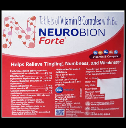 Neurobion Forte Tablet with Vitamin B12 | Helps Manage Numbness and Tingling Sensation Tablet