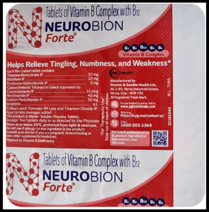 Neurobion Forte Tablet with Vitamin B12 | Helps Manage Numbness and Tingling Sensation Tablet
