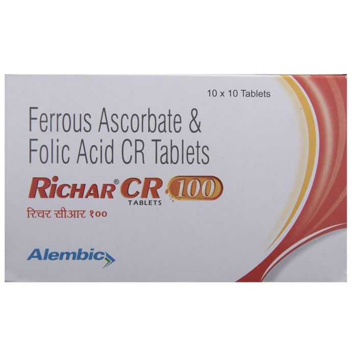 Richar CR 100 Tablet with Ferrous Ascorbate & Folic Acid