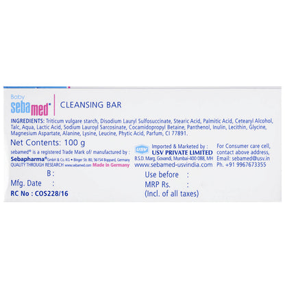 Sebamed Baby Cleansing Bar with Panthenol & 5.5 pH | For Delicate Skin
