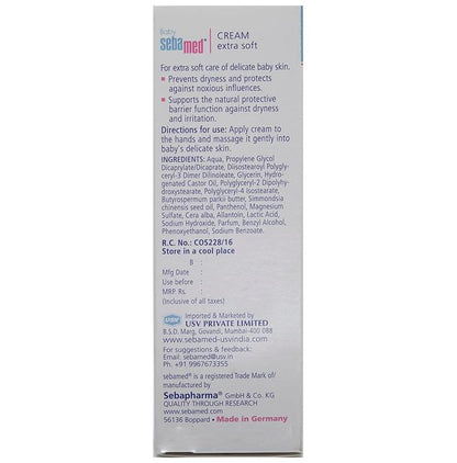 Sebamed Baby Cream Extra Soft with Panthenol & Jojoba Oil | For Delicate Skin