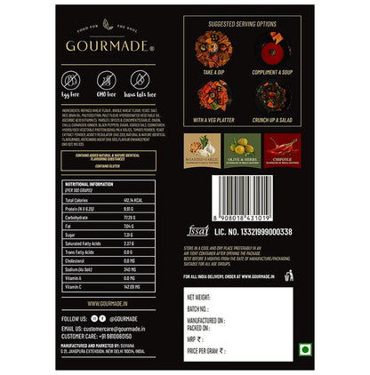 ?Gourmade Soulful Snacking Combo Pack of Pita Chips Chipotle-2 & Roasted Garlic-1 (125gm Each)