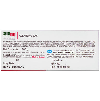 Sebamed Cleansing Bar with Vitamins for Sensitive Skin | Soap Free