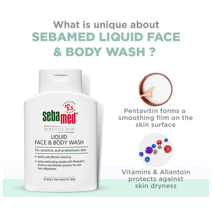 Sebamed Liquid Face & Body Wash with Allantoin | For Sensitive Skin