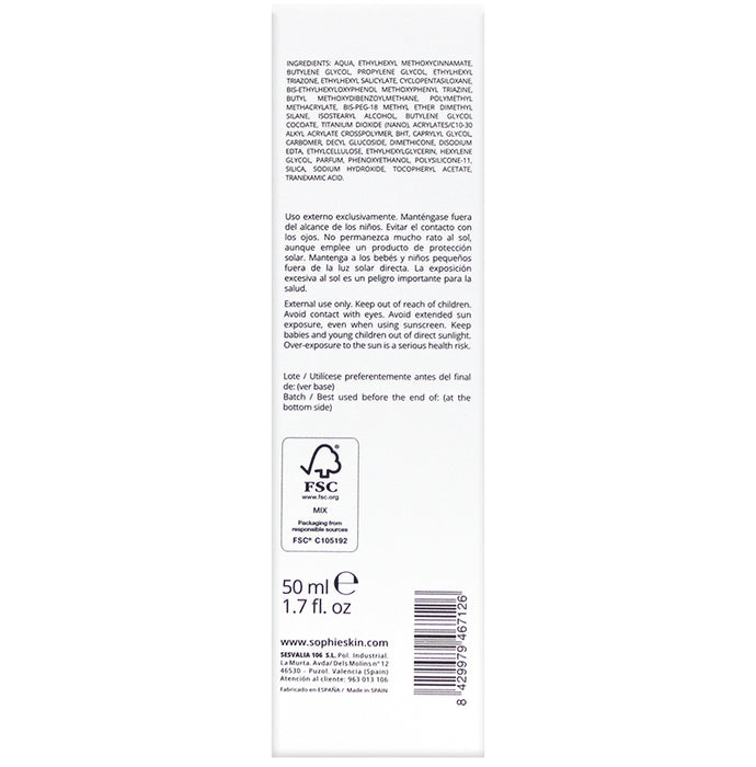 Sophieskin AntiManchas Whitening Facial Cream SPF 50