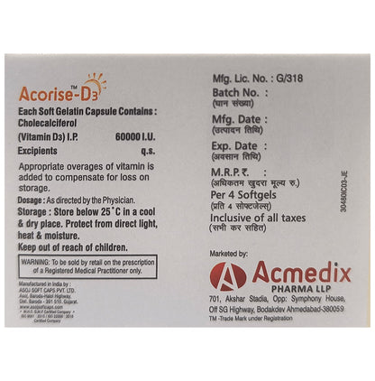 Acorise-D3 Softgel Capsule