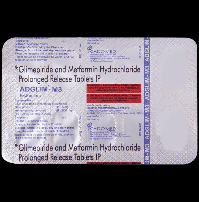 Adglim M 3mg/500mg Tablet PR