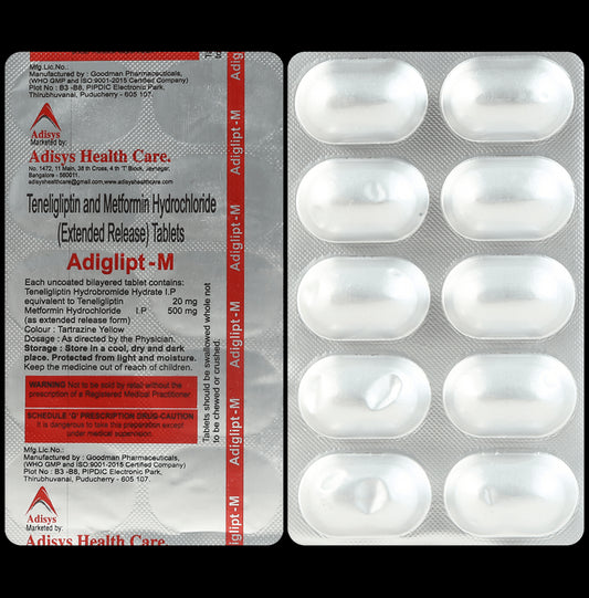 Adiglipt M 500mg/20mg Tablet - Classic Derma