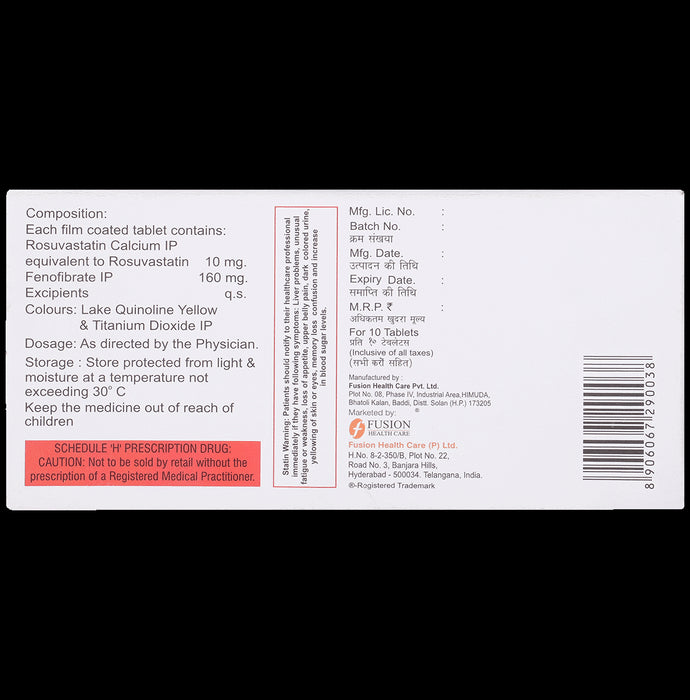 Advastat F 160mg/10mg Tablet